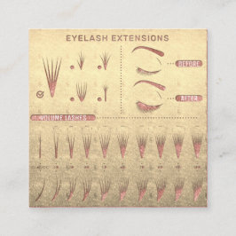 Eyelash Extension Studio Shop Rose Gold Quadratische Visitenkarte