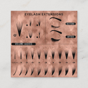 Eyelash Extension Studio Shop Rose Modern Quadratische Visitenkarte