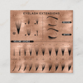 Eyelash Extension Studio Shop Rose Skinny Quadratische Visitenkarte
