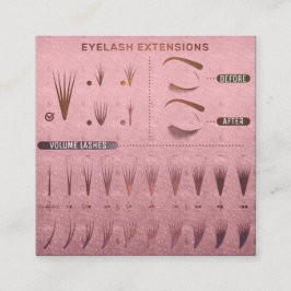 Eyelash Extension Studio Shop Rosen Beauty Quadratische Visitenkarte
