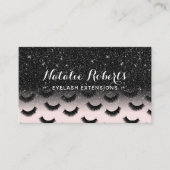 Eyelash Extensions Blush & Black Lashes Salon Visitenkarte (Vorderseite)