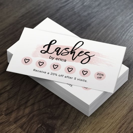 Eyelash Extensions Blush Pink Lash Salon Loyalität Treuekarte