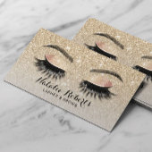 Eyelash Extensions Chic Gold Glitzer Beauty Salon Visitenkarte