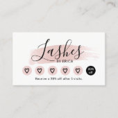 Eyelash Extensions Elegante Rosa Salon Loyalität Treuekarte (Vorderseite)