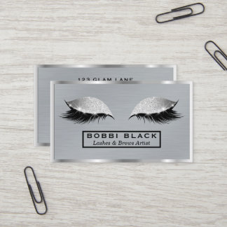 Eyelash Extensions Glitzer Makeup Modernes Metall Visitenkarte