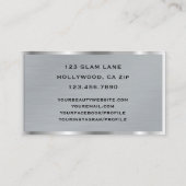 Eyelash Extensions Glitzer Makeup Modernes Metall Visitenkarte (Rückseite)