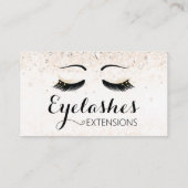 Eyelash Extensions Glitzern und Diamonds Gold Visitenkarte (Rückseite)