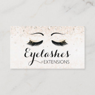 Eyelash Extensions Glitzern und Diamonds Gold Visitenkarte