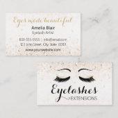 Eyelash Extensions Glitzern und Diamonds Gold Visitenkarte (Vorne/Hinten)