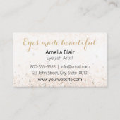 Eyelash Extensions Glitzern und Diamonds Gold Visitenkarte (Vorderseite)
