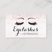 Eyelash Extensions Glitzern und Diamonds Pink Visitenkarte (Rückseite)