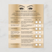 Eyelash Extensions Golden Liability Waiver Flyer (Vorne)