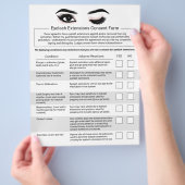 Eyelash Extensions Haftungsfreistellung Version 2 Flyer (Hand)