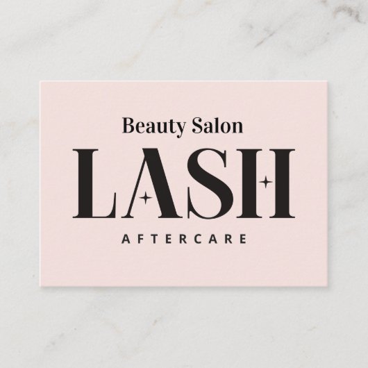 Eyelash Extensions Lash Aftercare Card Visitenkarte (Vorderseite)