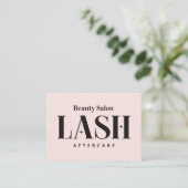 Eyelash Extensions Lash Aftercare Card Visitenkarte (Stehend Vorderseite)