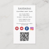 Eyelash Extensions Lash Bar Minimal Makeup Artist Visitenkarte (Rückseite)