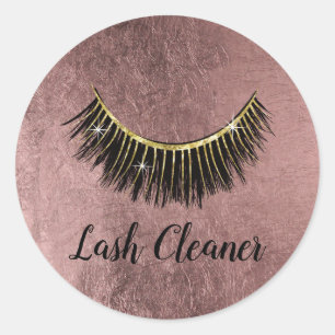Eyelash Extensions Lash Cleaner Rose Gold Runder Aufkleber