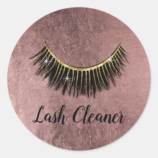 Eyelash Extensions Lash Cleaner Rose Gold Runder Aufkleber (Vorderseite)