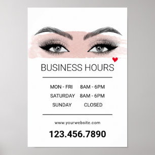 Eyelash Extensions Lash Salon Öffnungszeiten Poster