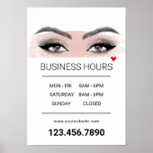 Eyelash Extensions Lash Salon Öffnungszeiten Poster (Vorne)