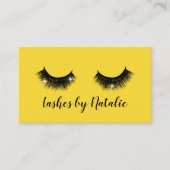 Eyelash Extensions Lash Salon Yellow Social Media Visitenkarte (Vorderseite)