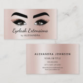 Eyelash Extensions Lashes Glitzer Pink Rose Gold Visitenkarte (Vorne/Hinten)