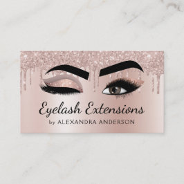 Eyelash Extensions Lashes Glitzer Rose Gold Pink Visitenkarte