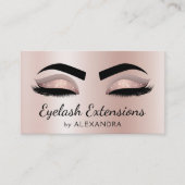 Eyelash Extensions Lashes Glitzer Rose Gold Pink Visitenkarte (Vorderseite)