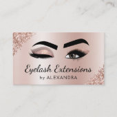 Eyelash Extensions Lashes Glitzer Rose Gold Pink Visitenkarte (Vorderseite)