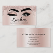 Eyelash Extensions Lashes Glitzer Rose Gold Pink Visitenkarte (Vorne/Hinten)