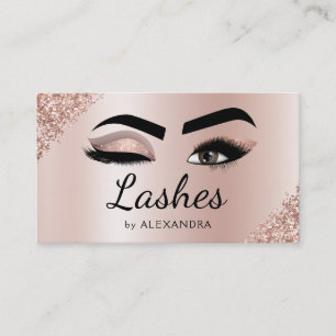Eyelash Extensions Lashes Glitzer Rose Gold Pink Visitenkarte