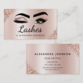 Eyelash Extensions Lashes Glitzer Rose Gold Pink Visitenkarte (Vorne/Hinten)