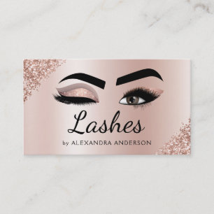 Eyelash Extensions Lashes Glitzer Rose Gold Pink Visitenkarte
