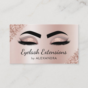Eyelash Extensions Lashes Glitzer Rose Gold Salon Visitenkarte