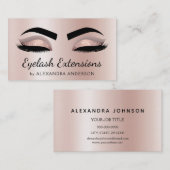Eyelash Extensions Lashes Glitzer Rose Gold Salon Visitenkarte (Vorne/Hinten)
