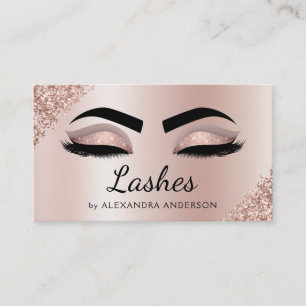 Eyelash Extensions Lashes Glitzer Rose Gold Salon Visitenkarte