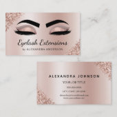 Eyelash Extensions Lashes Glitzer Rose Gold Salon Visitenkarte (Vorne/Hinten)
