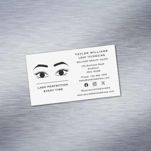 Eyelash Extensions Lashes Magnetische Visitenkarte (Beispiel)