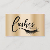 Eyelash Extensions Lashes Typografie Gold Salon Visitenkarte (Vorderseite)