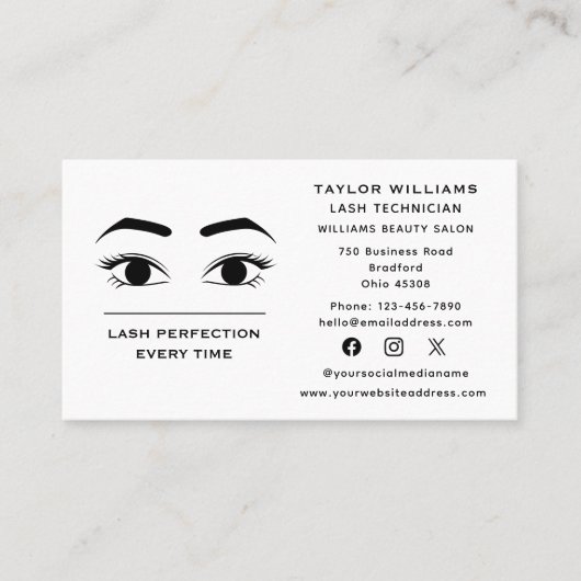 Eyelash Extensions Lashes Visitenkarte (Vorderseite)