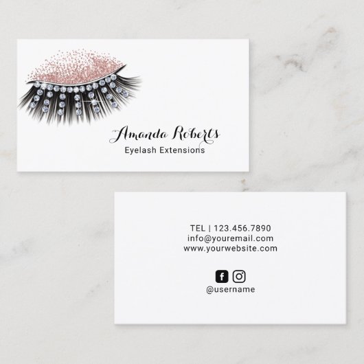 Eyelash Extensions Luxe Lashes Makeup Artist Visitenkarte (Vorne/Hinten)