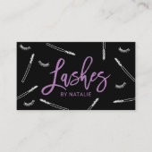 Eyelash Extensions Makeup Artist Lash Bar Lila Visitenkarte (Vorderseite)