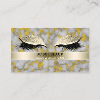 Eyelash Extensions Marble Gold Glitter Glam Makeup Visitenkarte