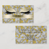 Eyelash Extensions Marble Gold Glitter Glam Makeup Visitenkarte (Vorne/Hinten)