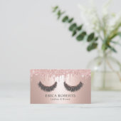 Eyelash Extensions Moderne Rose Gold Tropfen Lashe Visitenkarte (Stehend Vorderseite)
