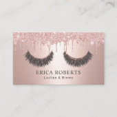 Eyelash Extensions Moderne Rose Gold Tropfen Lashe Visitenkarte (Vorderseite)