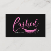 Eyelash Extensions Pink Lashed Salon Visitenkarte (Vorderseite)