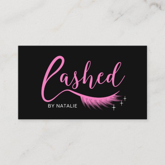 Eyelash Extensions Pink Lashed Salon Visitenkarte (Vorderseite)
