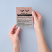 Eyelash Extensions Rose Gold Aftercare Instruction Flyer (Gruppe)