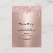 Eyelash Extensions Rose Gold Aftercare Instruction Visitenkarte (Rückseite)